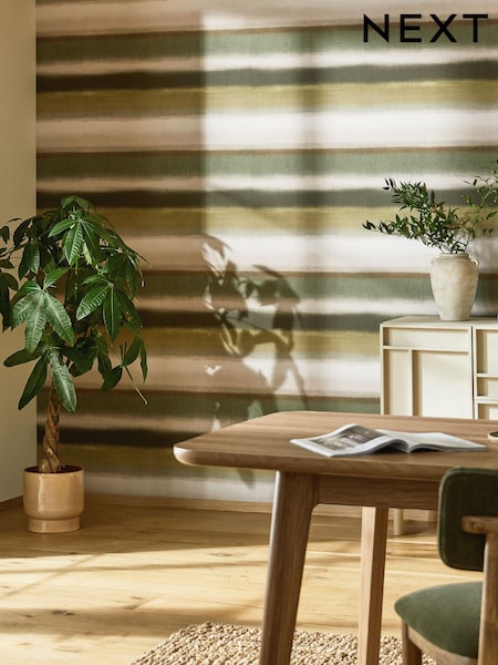 Green Equinox Stripe Greens A4 Wallpaper Sample (B01943) | £1