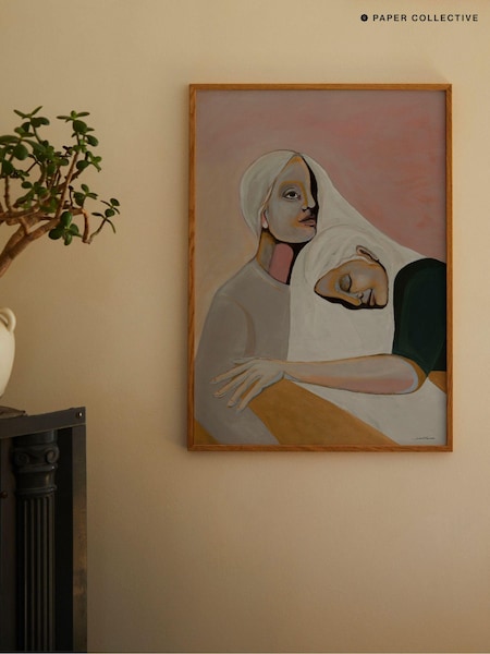 Paper Collective White Sisters I Framed Wall Art Print in Natural Oak Frame (B01954) | £70 - £110
