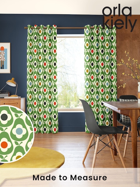 Orla Kiely Green Multi Pear Made to Measure Curtains (B02168) | £91