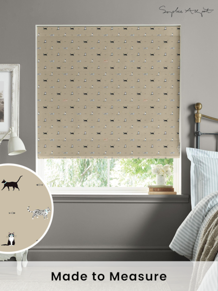 Sophie Allport Natural Purrfect Made to Measure 100% Cotton Roman Blinds (B02566) | £79