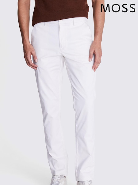 MOSS White Tailored Chino Trousers (B02678) | £60