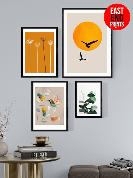 East End Prints Black Bird Lovers Wall Set (B02836) | £215