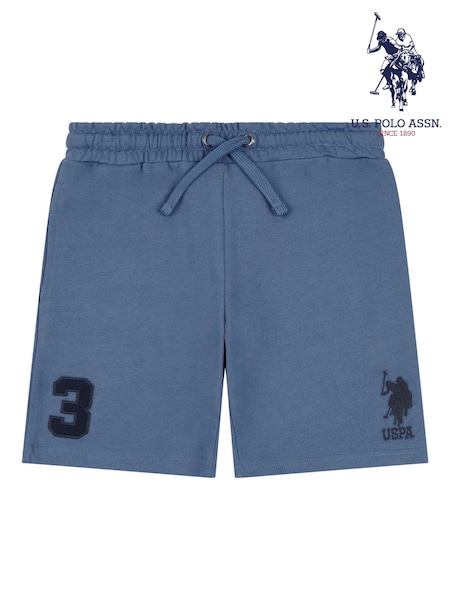 U.S. Polo Assn. Blue Dark Boys 100% Cotton Player 3 Sweat Shorts (B02970) | £35 - £42