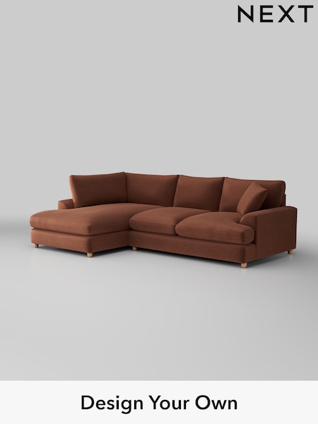 Plush Chenille/Dark Rust Brown Parker Platform Grand Relaxed Sit (B04069) | £2,375