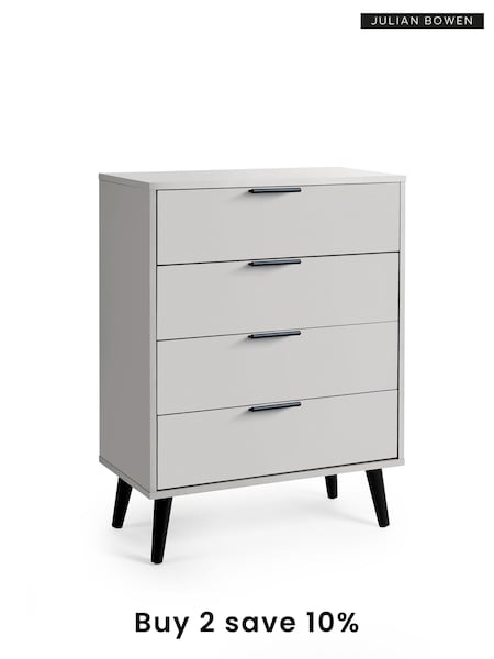 Julian Bowen Grey Alba 4 Drawer Wide Chest (B04309) | £285