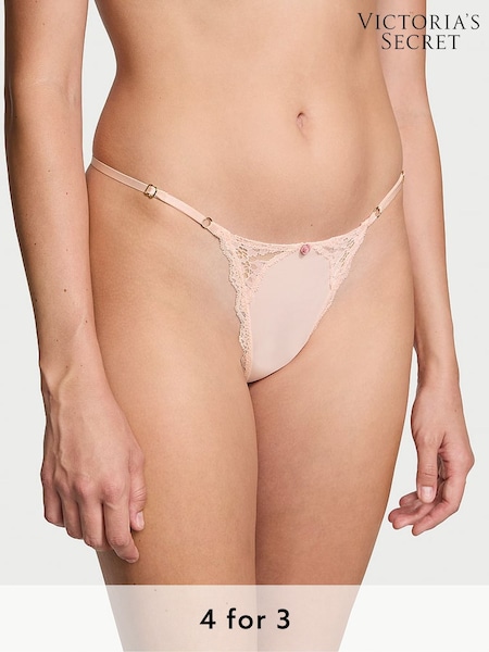 Victoria's Secret Purest Pink Lace Trim G String Knickers (B04633) | £14