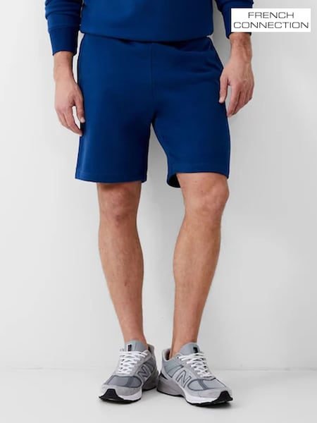 French Connection Blue Brushback Fleece Shorts (B04687) | £30