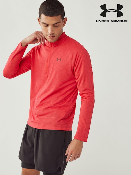 Under Armour Red Tech Textured Quarter Zip Sweatshirt (B04751) | £44