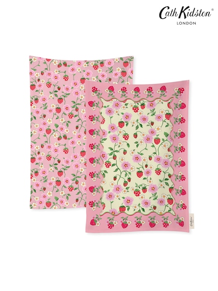 Cath Kidston Strawberry Tea 100% Cotton Towels Set Of 4 (B05054) | £36