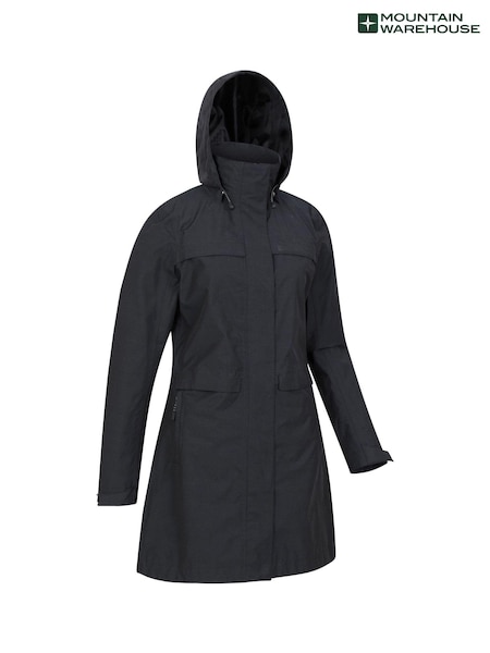 Mountain Warehouse Black Womens Cloud Burst II Textured Waterproof Jacket (B05079) | £96