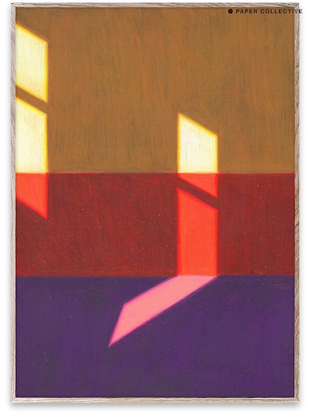 Paper Collective Yellow Les Vacances 02 Framed Wall Art Print in Natural Oak Frame (B05330) | £70 - £110