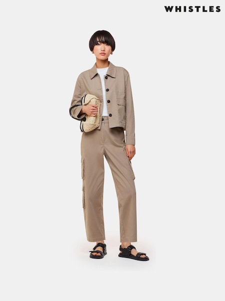 Whistles Brown 100% Cotton Casual Marie Jacket (B05377) | £99