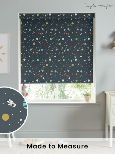 Sophie Allport Teal Blue Space Made to Measure Roller Blinds (B05413) | £58