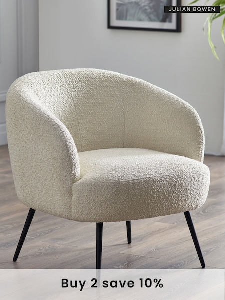 Julian Bowen Cream Gigi Boucle Accent Chair (B06090) | £215