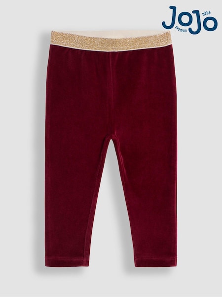 JoJo Maman Bébé Berry Purple Velour Leggings (B06123) | £14