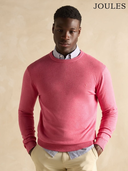 Joules Hillside Rose Pink Crew Neck Knitted Jumper (B06172) | £39.50