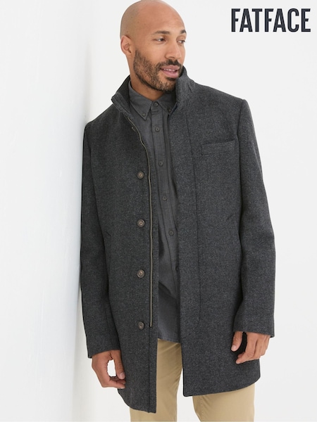 FatFace Pendeen Dark Grey Overcoat (B06198) | £95