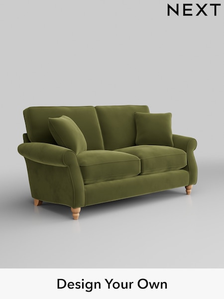 Plush Velvet Easy Clean/Mid Olive Green Ashford Relaxed Sit (B06689) | £1,325