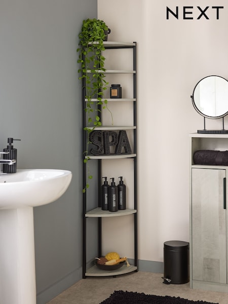 Grey Bronx Chalk Malvern Corner Shelf Unit (B06691) | £90
