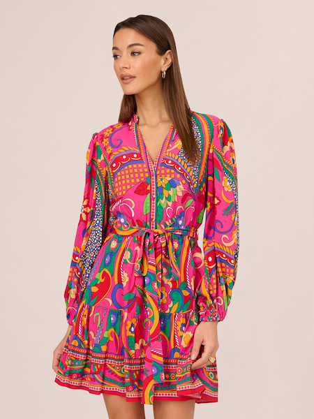 Adrianna Papell Pink Printed Short Dress (B06747) | £139