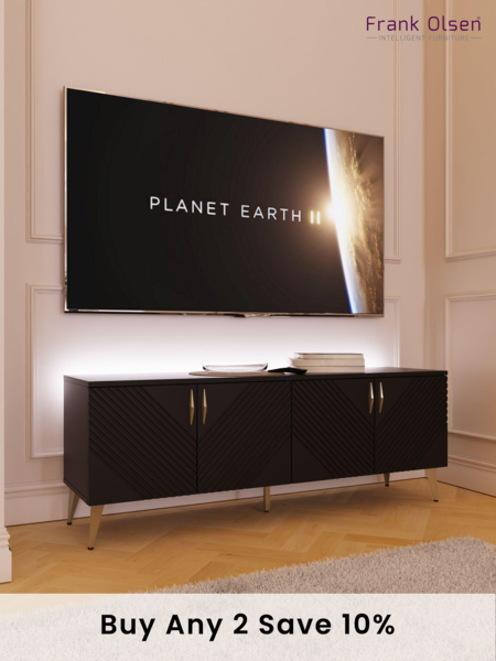 Frank Olsen Midnight Black Ava Smart TV Unit (B06788) | £480