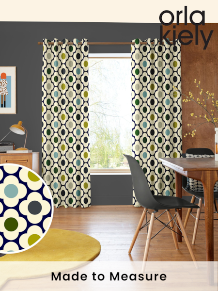Orla Kiely Blue Multi Spot Flower Made to Measure 100% Cotton Curtains (B06789) | £91