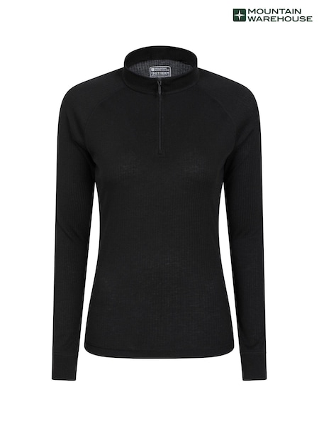 Mountain Warehouse Black Talus Womens Zip Neck Thermal Top (B06868) | £29