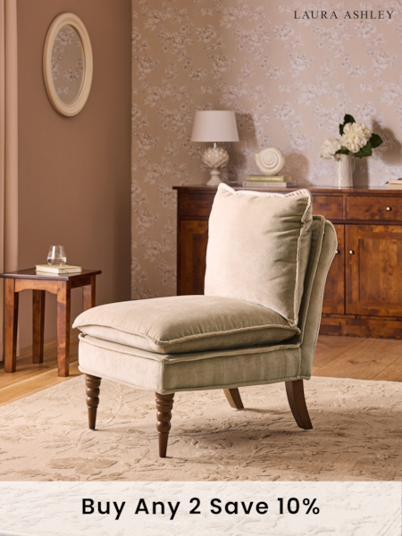 Laura Ashley Baron Chenille Hazlenut Nordan Armless Accent Chair (B06926) | £299