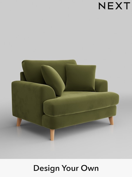 Plush Velvet Easy Clean/Mid Olive Green Parker (B07077) | £975