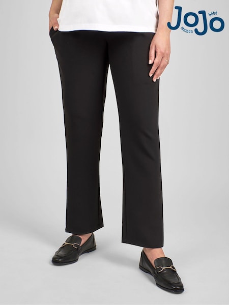 JoJo Maman Bébé Black Maternity Straight Leg Trousers (B07117) | £42