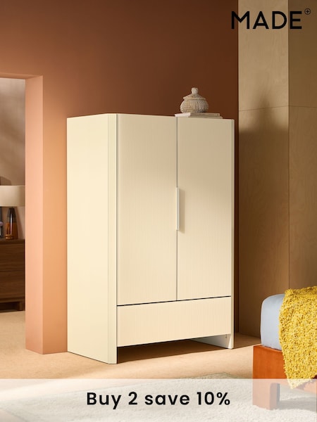 MADE.COM Ecru White Eleni Double Wardrobe (B07292) | £949