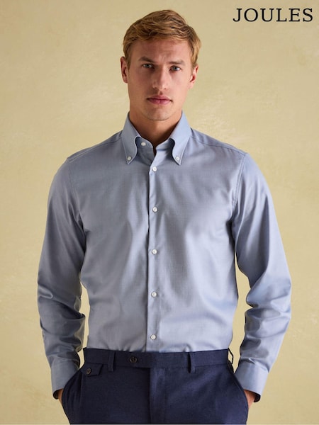Joules Oxford Twill Shirt Blue Regular Fit Single Cuff (B07653) | £49