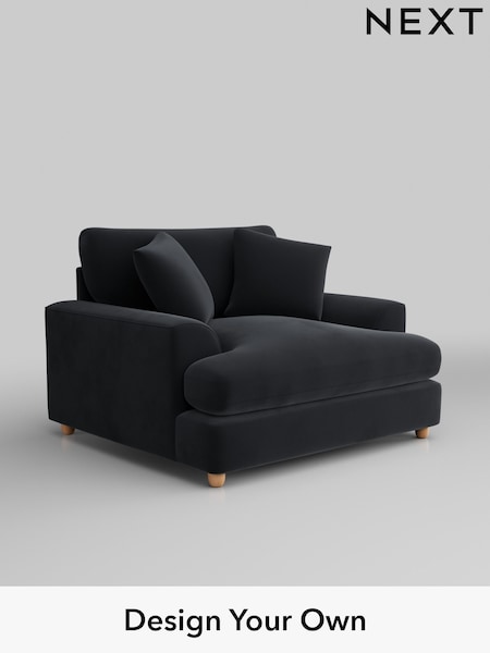 Plush Velvet Easy Clean/Charcoal Grey Parker Platform Grand Relaxed Sit (B07839) | £1,299
