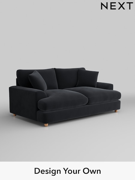 Plush Velvet Easy Clean/Charcoal Grey Parker Platform Grand Relaxed Sit (B07839) | £1,625