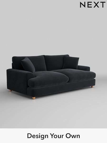 Plush Velvet Easy Clean/Charcoal Grey Parker Platform Grand Relaxed Sit (B07839) | £1,725