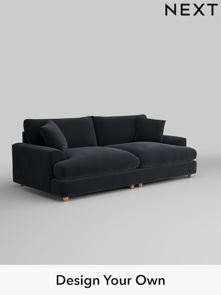 Plush Velvet Easy Clean/Charcoal Grey Parker Platform Grand Relaxed Sit (B07839) | £1,799
