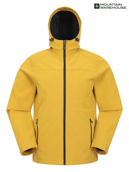 Mountain Warehouse Yellow Mens Exodus Water Resistant Softshell Jacket (B10008) | £64