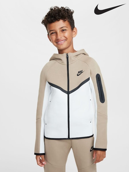 Nike BeigeWhite BeigeWhite Tech Fleece Zip Up Hoodie (B10956) | £65