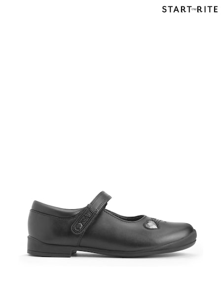 Start-Rite Stardust Black Leather Mary Jane School Shoes (B11088) | £49