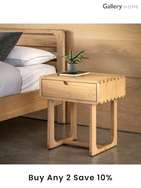 Gallery Home Natural Neston 1 Drawer Bedside Table (B11089) | £249