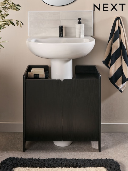 Black Under Sink Bathroom Storage Cabinet (B11277) | £135