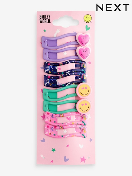 Lilac Purple Smiley Clips 8 Pack (B11288) | £6