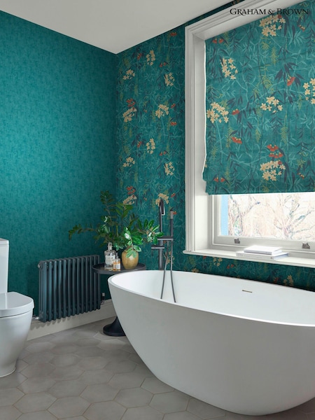 Graham & Brown Green Obassia Silk Wallpaper (B11420) | £1