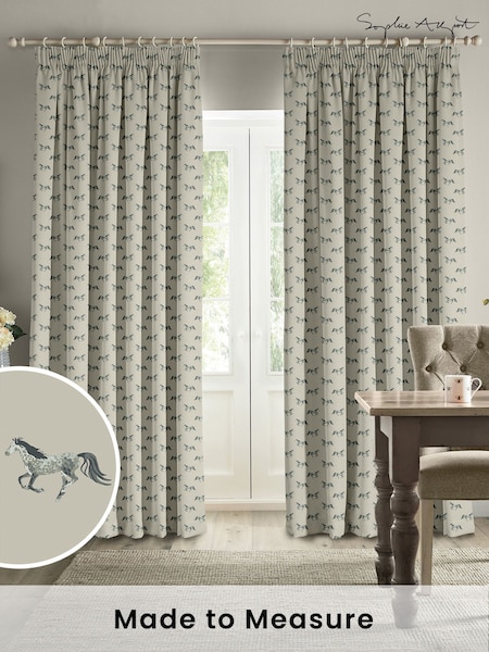 Sophie Allport Grey Horse Made to Measure 100% Cotton Curtains (B11445) | £91