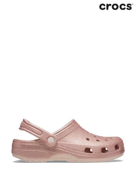 Crocs Pink Classic Glitter Clogs (B11458) | £55