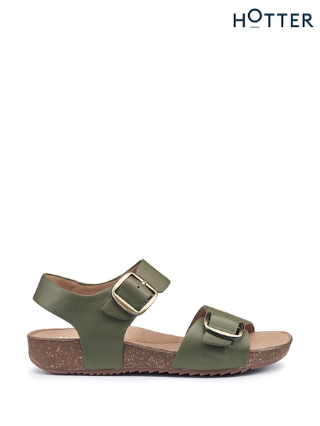Hotter Dark Green Extra Wide Fit Tourist II Buckle Sandals (B11561) | £79