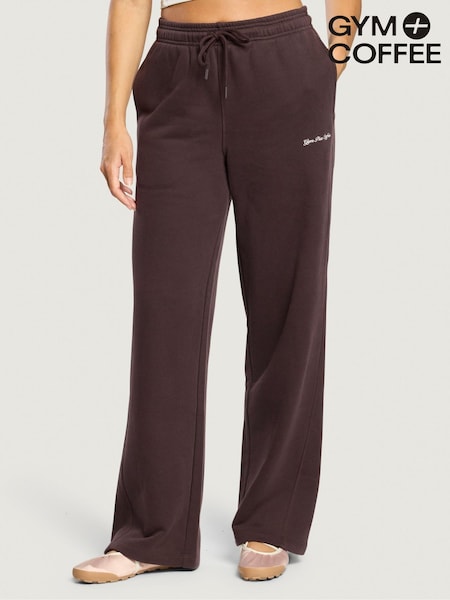 Brown - Gym + Coffee Wide Leg Joggers