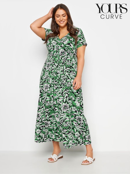 Yours Curve Green Tiered Maxi Dress (B11930) | £37