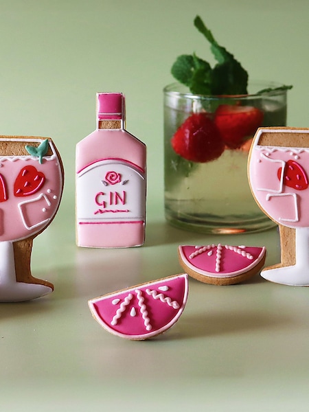 Biscuiteers Pink Gin Letterbox Biscuits
