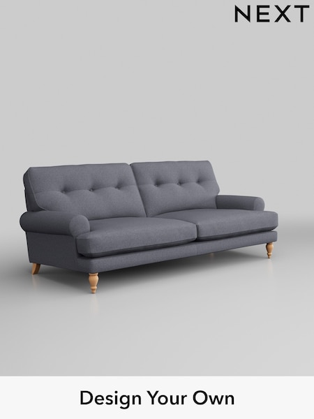 Tweedy Blend Easy Clean/Mid Slate Blue Erin Buttoned Back Deep Relaxed Sit (B11989) | £1,325